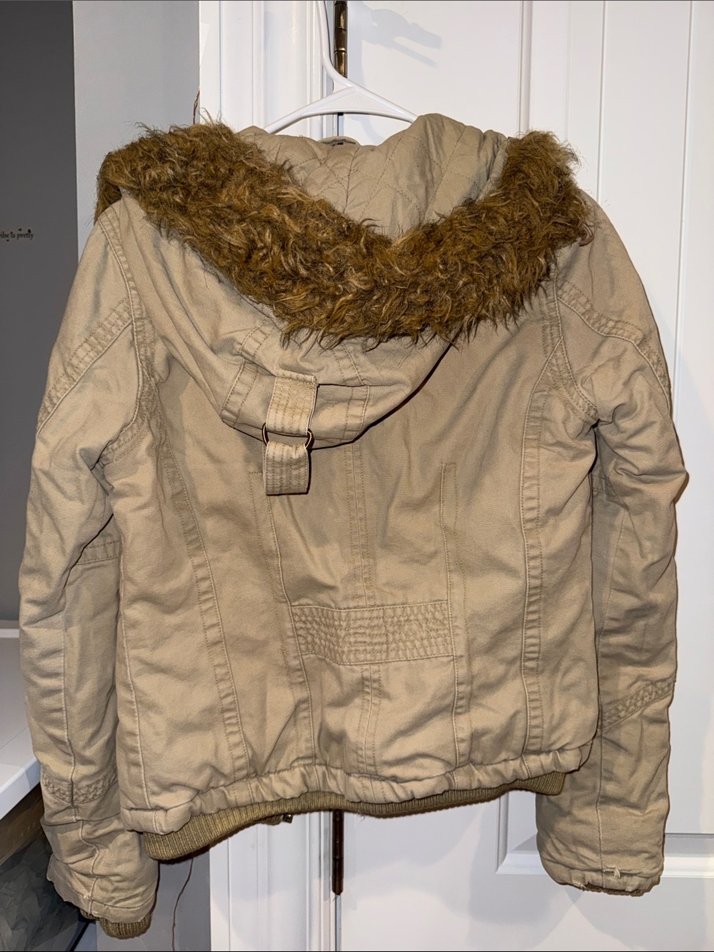 Aeropostale Khaki Hooded Utility Puffer Jacket - Picture 3 of 4